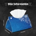 thumbnail image 5 of Pofeuu Blue Christmas With Snowflakes Print Tissue Box Cover, Modern Decorative PU Leather Rectangular Tissue Box Case Organizer Holder for Vanity Countertop, Night Stands, Livingroom, 5 of 7
