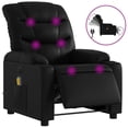 thumbnail image 3 of Sillón reclinable eléctrico VidaXL de piel sintética negra con masaje, 3 of 9