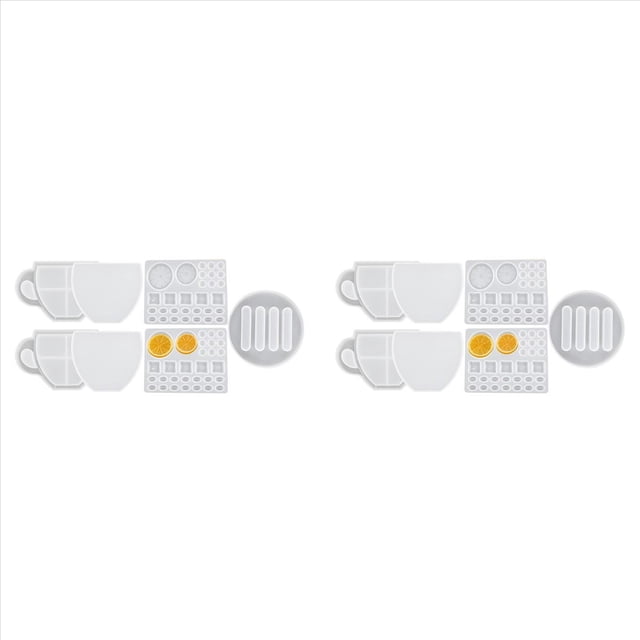 Molde de Resina para Posavasos, 14 Moldes para Posavasos para Resina Epoxi, Molde de Coctelera de Resina con Forma de de Café con Molde de Grano de Café de LimóN