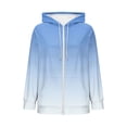 thumbnail image 7 of LEKWK Zip Up Hoodie Women Gradient Print Long Sleeve Lightweight Sweatshirt Drawstring Athletic Jacket with Pockets Activewear for Running Workout, 7 of 7