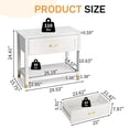 thumbnail image 2 of Ktaxon Solid Wood Nightstand with One Drawer Traditional Cottage Bedside Table End Table, White, 2 of 6