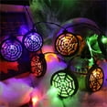 thumbnail image 3 of Vikakiooze 2023 Halloween Decorations Halloween Decorations, 2023 10ft 20 LEDs Wooden String Lights With 4 Patterns, Battery Operated Halloween Lights Decor For Home Party Garden, 3 of 4