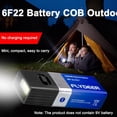9V LED Flashlight, Mini Pocket Flashlight with COB Light, Waterproof ...