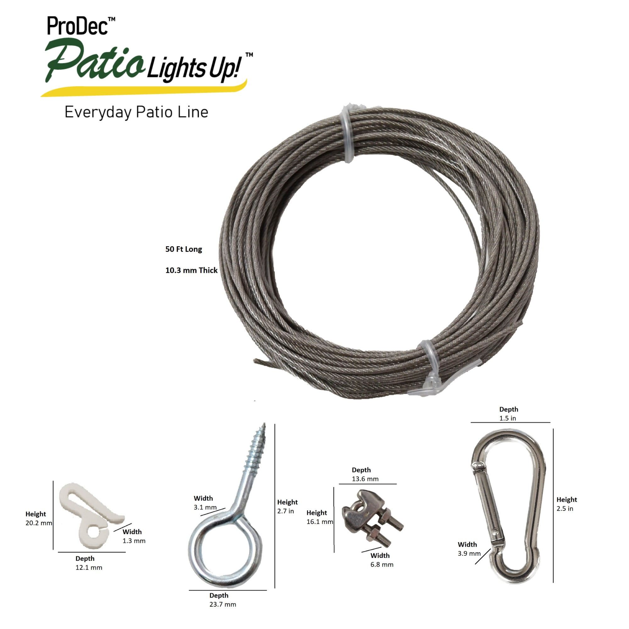 Simple Living Solutions 200 ft String Light Hanging Kit, 122 Pieces, Outdoor Use