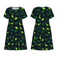 thumbnail image 5 of Defioc Dinosaurs Pattern Womens Summer Dresses Short Sleeve Sundress 2025 Beach Vacation Dresses with Pockets -X-Large, 5 of 6