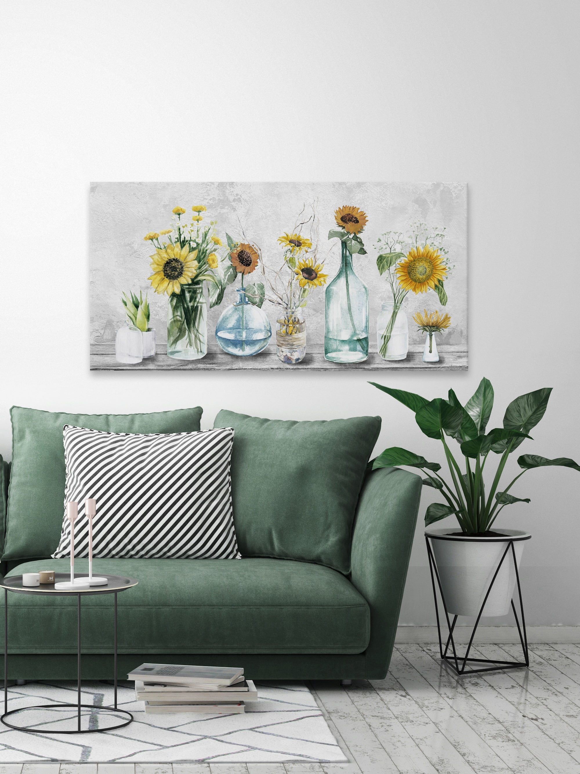 Marmont Hill Adorable Sunflowers Canvas Wall Art, 12" x 24"