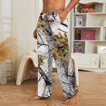 thumbnail image 5 of GrmtClth Mens Flannel Camo Casual Trousers Full Camouflage Pattern Relaxed Wide Leg Storage Pockets Indoor Nightwear Bronze XL, 5 of 6