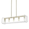 thumbnail image 3 of Camden Linear Pendant in Brushed Champagne Bronze with  White Raphia Rope, 3 of 10