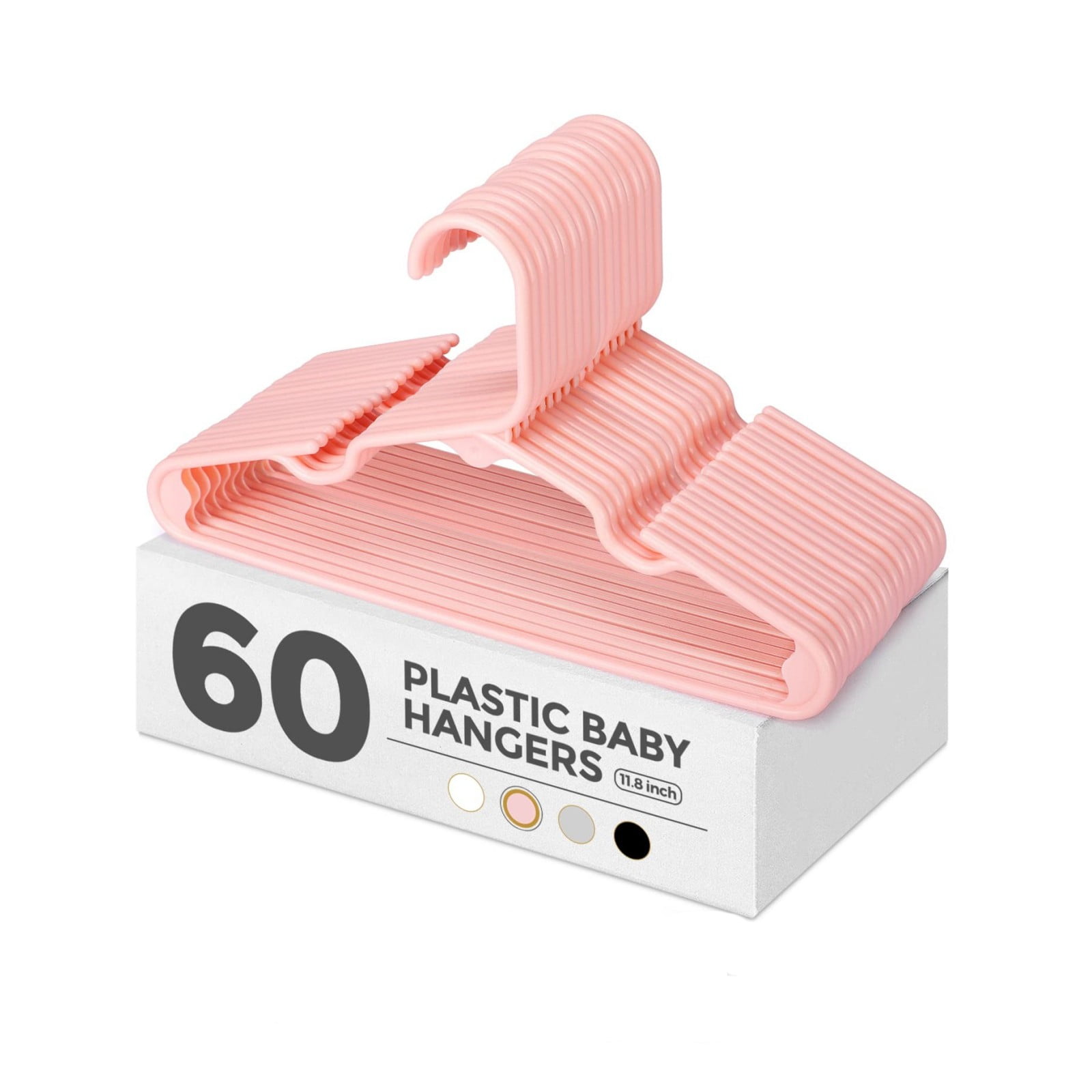 ACSTEP Kids Hangers 11.4", Toddler Fabric and Plastic Baby Clothes