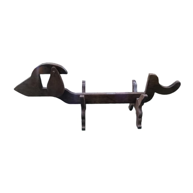 Portabotellas de madera con forma de perro salchicha, accesorios para vino, almacenamiento de botellas de vino, decoración para vino. Marron oscuro