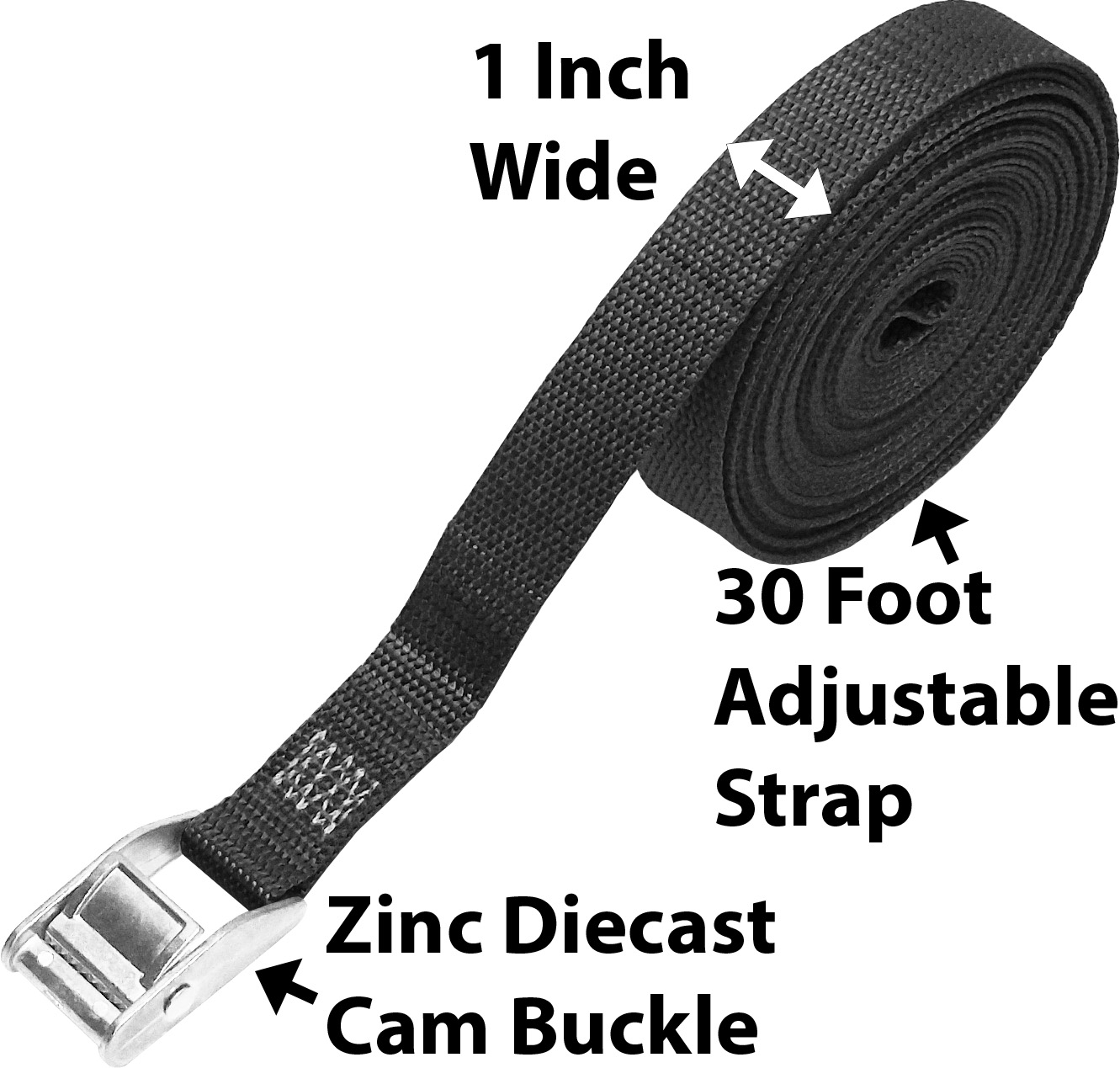 CustomTieDowns 1 Inch x 30 Foot Cinch Strap Endless Loop Tie Down, Loose End Of Strap Is Angle Cut For Easy Feed Through Buckle 2702 - image 2 of 2