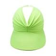 thumbnail image 2 of Inglocry Women's UPF 50+ UV Protection Sun Visor Hat, Wide Brim Lightweight Foldable Ponytail Cap for Summer Beach Fluorescent Green One Size, 2 of 6