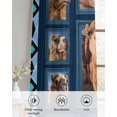 thumbnail image 6 of Desert Camels Sheer Curtains 84 Inch Length 2 Panels Set for Living Room/Bedroom, Wildlife Brown Animals Blue Geometric Kitchen Curtains Grommet Semi-Sheer Curtains Drapes Window Treatments 52"x84"x2, 6 of 7