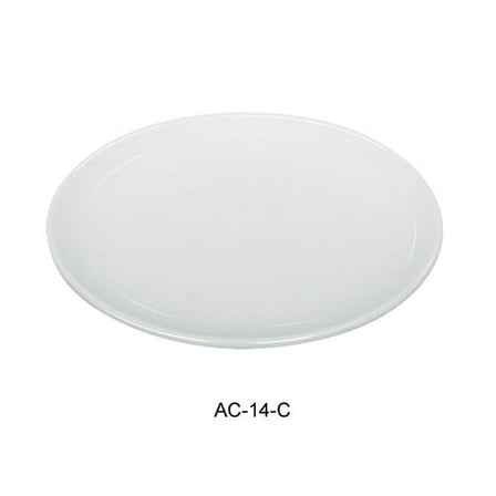 14 in. ABCO Coupe Plate - Porcelain, Super White - Pack of 4