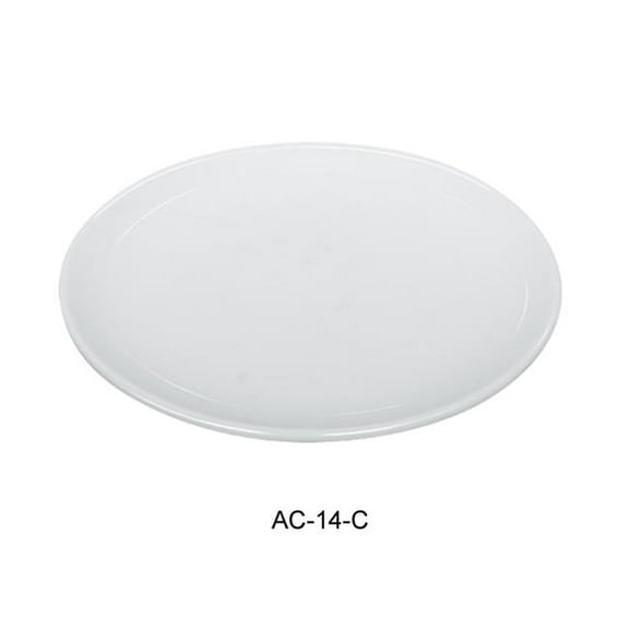 14 in. ABCO Coupe Plate - Porcelain, Super White - Pack of 4