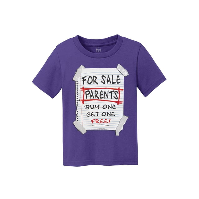Parents For Sale Kids Cotton T-Shirt - Purple - Small