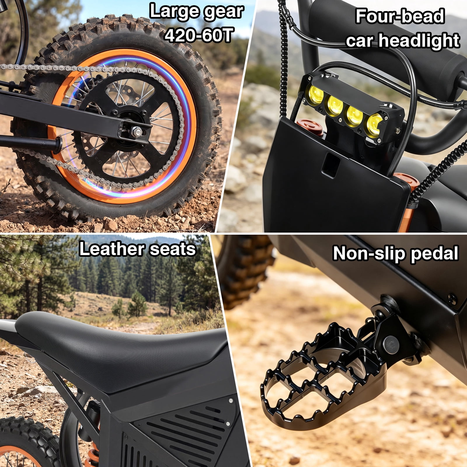 3000W Electric Dirt Bike for Adults 48V 21AH Motorcycle 35MPH Off-Road Vehicle High Carbon Steel Frame with Hydraulic Brakes UL2849
