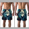 thumbnail image 3 of luoweisi Men's Beach Shorts Quick Dry Swim Trunks with Mesh Lining Wolf XL, 3 of 5