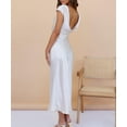 thumbnail image 5 of Vestido Gmeitoey de satén con mangas casquillo en la espalda, de verano, para mujer, 5 of 5