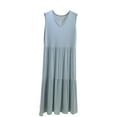 thumbnail image 2 of Sakmal Cotton Nightgowns for Women Sleep Tanks Plus Size Sleepshirt Sleeveless Blue Sleep Tanks, 2 of 4
