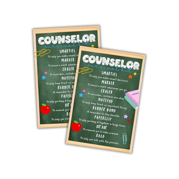 Counselor Survival Kit List Postcard 30pk 4x6 Printables for Goodie Bags Gift Guidance Career Classroom Back to School Labels School Elementary PTA Thank You