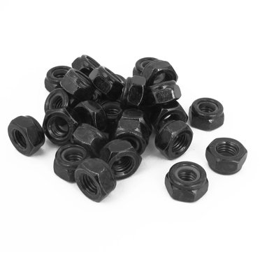 Uxcell M12x1.25mm Self-Locking Nylon Insert Hex Lock Nuts - Zinc Plated Carbon Steel (10 Pack)