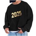thumbnail image 1 of Sudadera sin capucha para hombre, sudadera con estampado del año 2025, jersey de cuello redondo, manga larga, para ejercicio, sin sombrero, abrigo, sudadera con capucha, blusa de poliéster para hombre, 1 of 4
