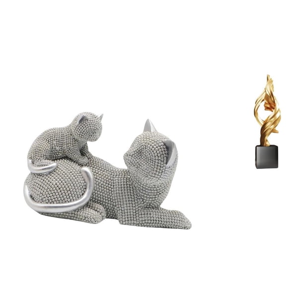 Escultura Abstracta De Gato, Adorno De Mesa, Figura Decorativa, Estatua De Animal, Artesanía De Resina, Recuerdo Para Dormitorio, Sala De Estar, Oficina, Regalo De Inauguración De La Casa.