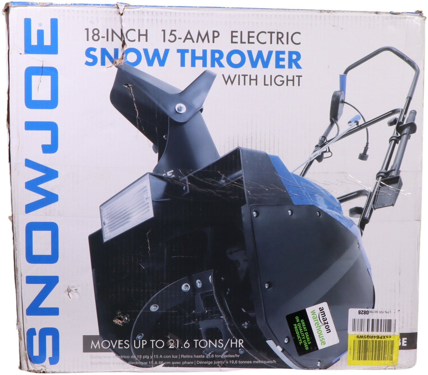 Snow Joe SJ623E Electric Single Stage Snow Thrower, 18Inch, 15 Amp