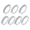 thumbnail image 2 of Anillo de diamantes en hilera de moissanita para mujer, chapado en plata 925, oro de 18 quilates, anillo sencillo personalizado, 2 of 6