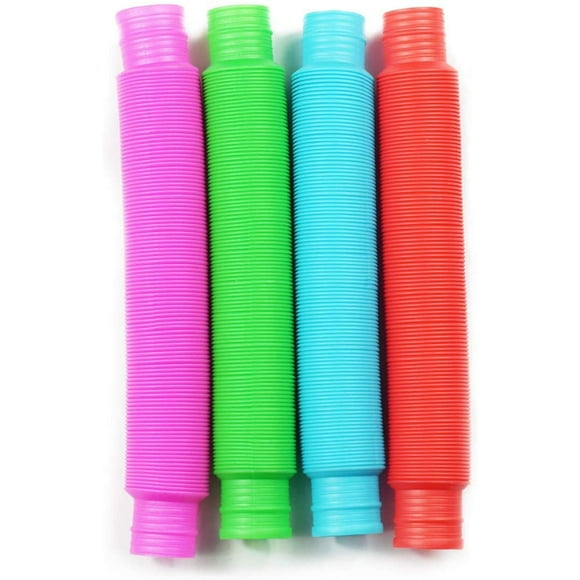 Fidget Pop Tube Toys for Kids and Adults,Pop Multi-Color Tubes Sensory Toy (StyleA-4ps)
