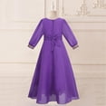 thumbnail image 5 of ZACPNCV Girls Renaissance Dress Kids Medieval Princess Outfit Girls Bundle Waist Long Sleeve Maxi Dress Purple 10-11 Years, 5 of 9