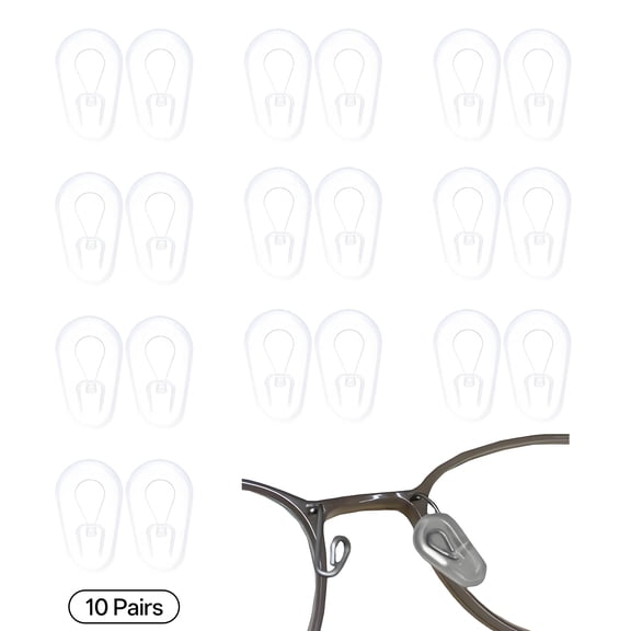 HBMYN 10 Pairs Eyeglass Nose Pads,Teardrop Shape Nose Pads for Glasses,Push-Pin Nosepads,Anti-Slip Soft Silicone Nose Pad Replacement for Glasses,Sunglasses