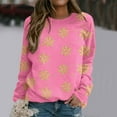 thumbnail image 2 of Bmisegm T-Shirt à Manches Longues Col Rond pour Femmes, Imprimé, Rose TG, 2 of 5