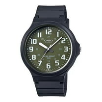 Casio Men’s Black Watch with Military Green Dial - MW-240-3BVDF