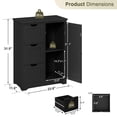 thumbnail image 2 of ZENY Bathroom Storage Cabinet with 3 Drawers and 1 Adjustable Shelf , Entryway Home Decor Furniture Towels Storage Organizer Unit, Black, 2 of 8