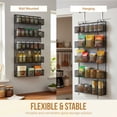 thumbnail image 3 of Somerset Home Spice Rack Organizer - Space-Saving Wall-Mount 5-Tier Wire Shelves for Pantry or Cabinets, Black, 3 of 8