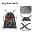 thumbnail image 5 of Drawstring Backpack, Men Ladies Waterproof Sports Backpack Gym Bag-Retro Colored Prism Pattern-Small Size, 5 of 8