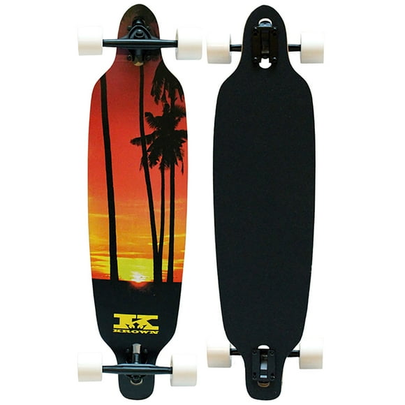 Krown Elite Longboard 8-ply Maple Drop Through Palm Sunset