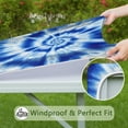 thumbnail image 6 of Blue Tie Dye Mandala Pattern Square Fitted Tablecloth with Elastic Edge,Square Table Cover,Washable Elastic Table Cover for Home Kitchen Party Decor 34"x34", 6 of 6