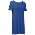 thumbnail image 2 of Baywell Women's Nightshirt Short Sleeve Crew Neck Sleepshirt Pajama Dress Blue S-2XL, 2 of 7
