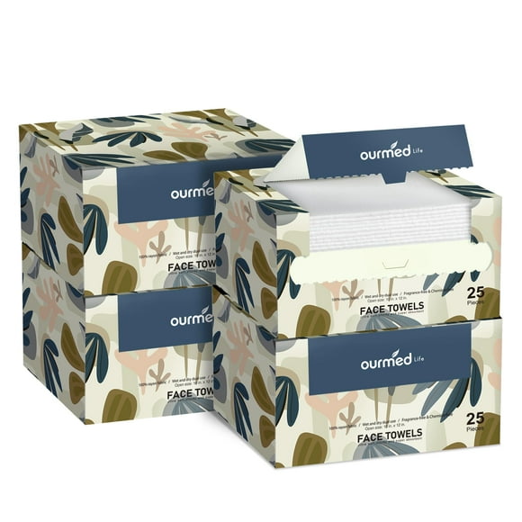 Toallas faciales desechables biodegradables Ourmed Life, 10 x 12 pulgadas, 200 unidades