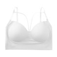 thumbnail image 3 of Ramiter Women'S Lingerie Women's Front Closure Bra Underwire Unlined T-Back Plus Size Lacy Unpadded Full Coverage Racerback Bras One Size,White, 3 of 5
