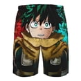 thumbnail image 6 of Izuku Midoriya My hero Academy Men's Beach Shorts Swim Trunks Casual Quick Dry Board Shorts Swimwear with Mesh Lined and Pockets, 6 of 8