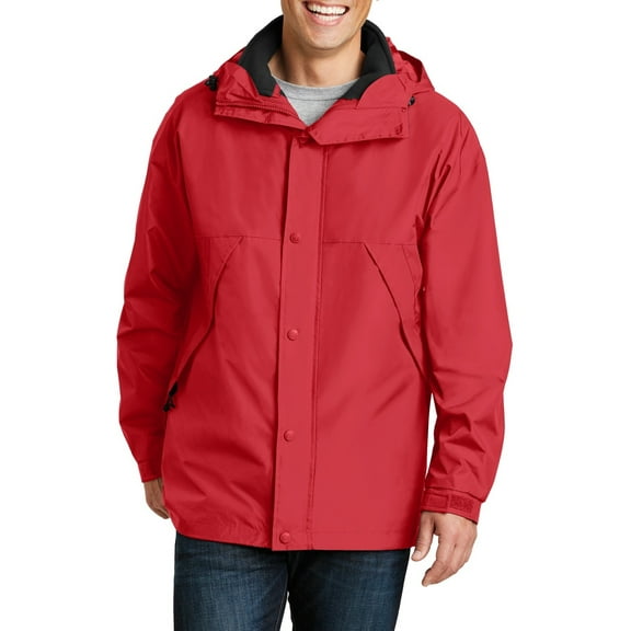 Just Blanks 3-in-1 Jacket Water Repellent And Wind Resistant Drawcord Hood, Red/Black, 4XL