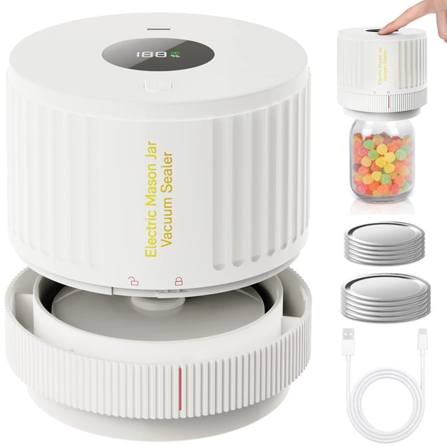 Selladora eléctrica al vacío Mason Jar LOVE MOMENT White