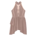 thumbnail image 4 of iiniim Kids Girls Figure Ice Skating Sparkle Sleeveless Gymnastics Leotard Ballet Lyrical Dance Dress Dusty Pink 12, 4 of 6