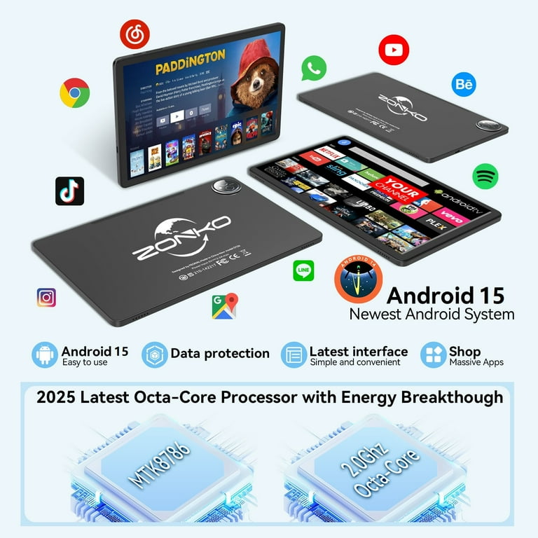 Tablet 11 inch Android 14 Tablet,128GB ROM 16GB RAM,4G LTE Tablet