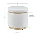 thumbnail image 4 of Linon Primrose Storage Ottoman Stool, Natural Finish with White Faux Leather, 4 of 8