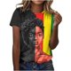 thumbnail image 1 of Tops de Ajuste Suelto para las Mujeres Sudadera Casual Impresa Manga Corta Cuello Redondo Superior, Poliéster, 1 of 5